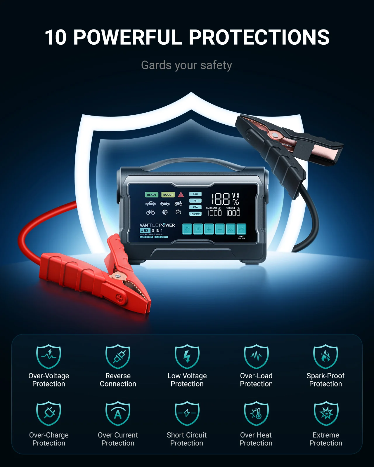 JS3 All-in-One Jump Starter & Air Compressor - Image 6