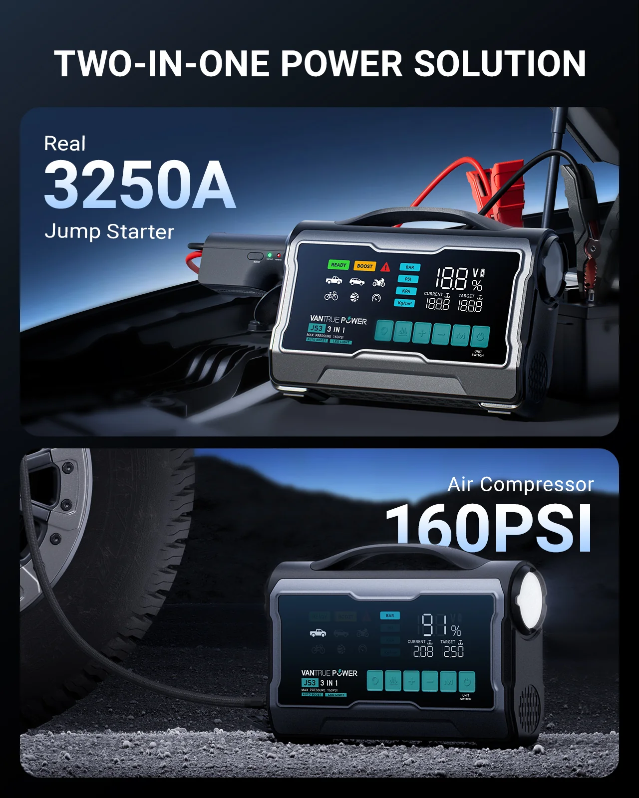 JS3 All-in-One Jump Starter & Air Compressor - Image 7