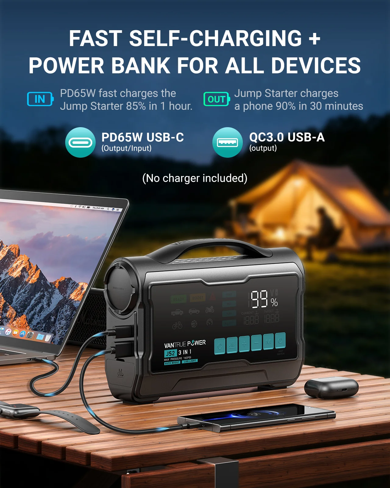 JS2 All-in-One Jump Starter & Air Compressor - Image 4